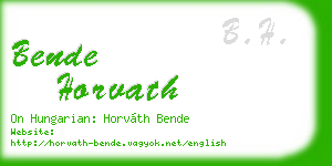 bende horvath business card